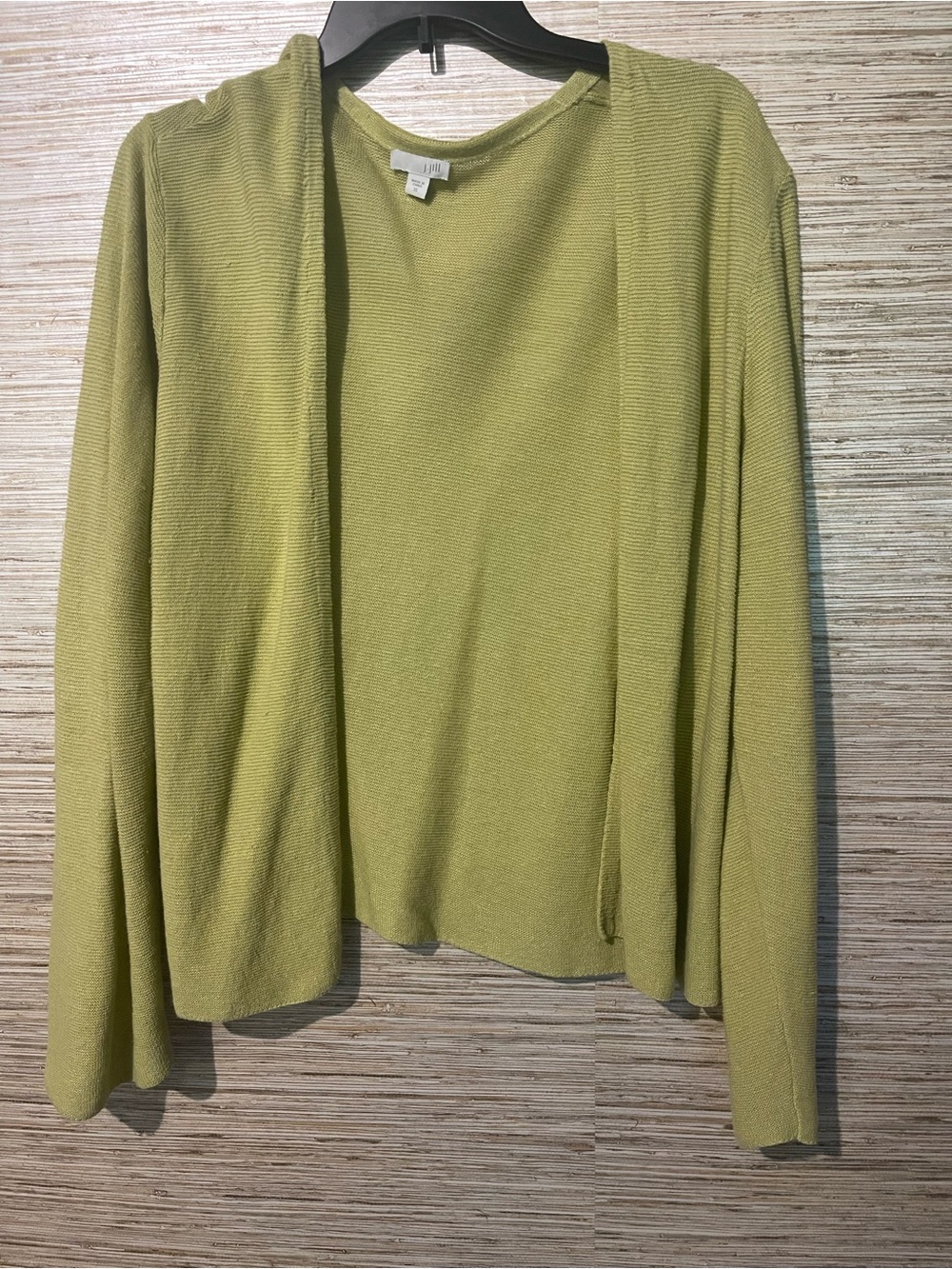 J. Jill Celery Green Open-Front Women's Cardigan